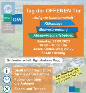 Mehr über den Artikel erfahren Tag der offenen Tür von AmperVerband, AWB und GfA am Sa., 23.09.23